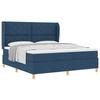 Box Spring Bed with Pillows and Headboard Blue 200 X 180 Cm Fabric