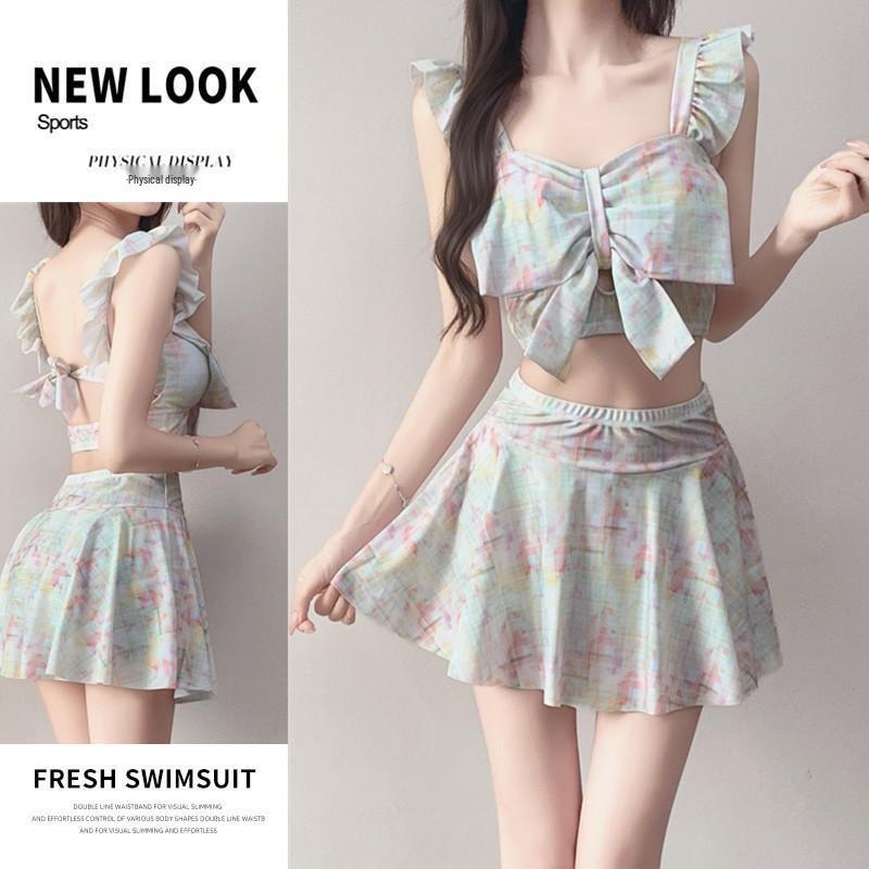 Atmosphere Sweet & Pure Women's Two-Piece Swimsuit: Conservative, Flaw-Concealing, Plus Size, Student Style