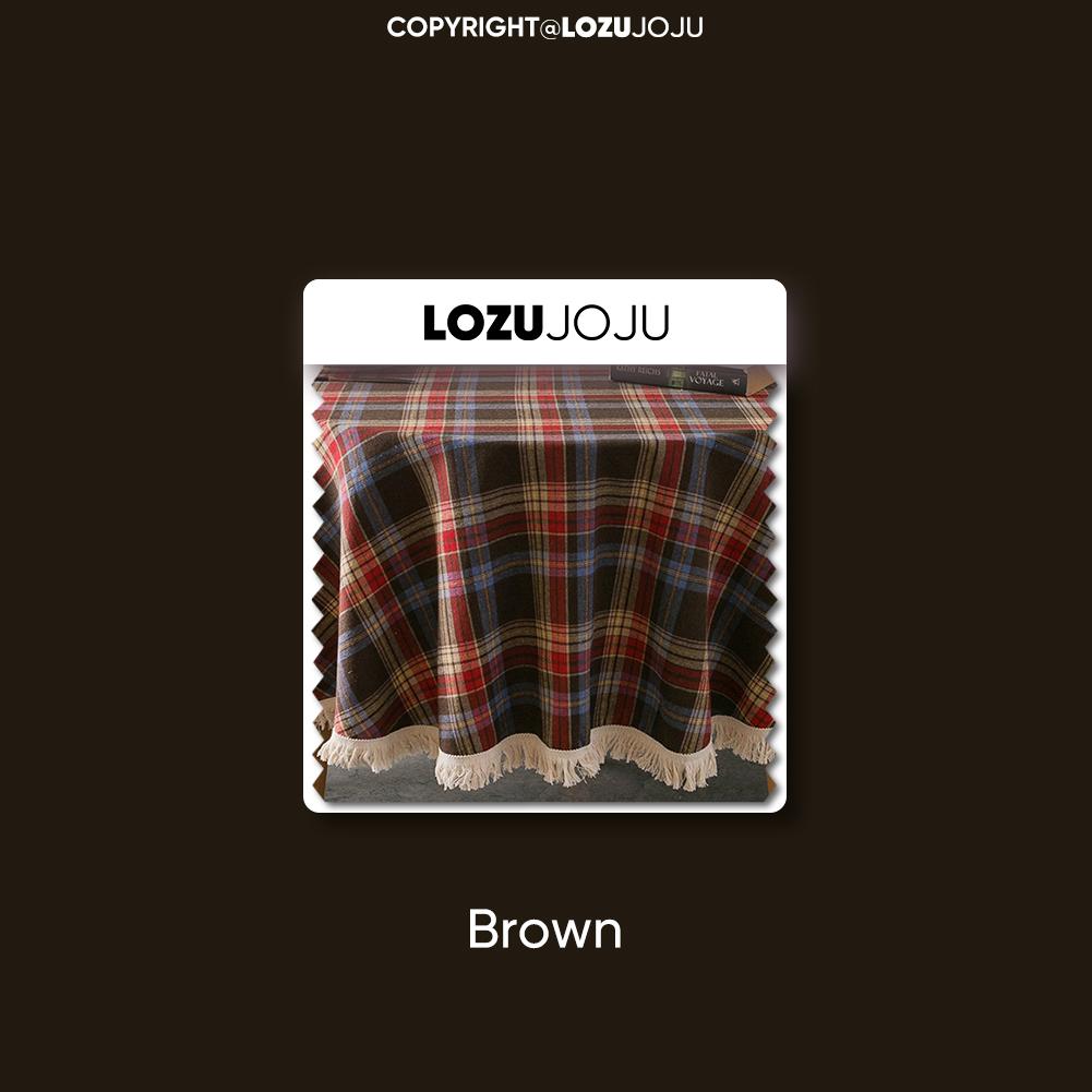 1PC LOZUJOJU Christmas Plaid Printed Tassel Edge Table cloth Retro Party Decoration Table cloth for Kitchen Dining Table Coffee Table Home Decor