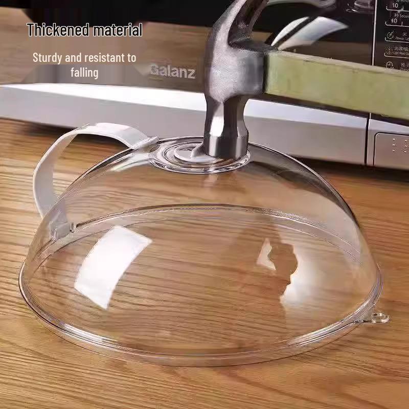 Transparent Microwave Splatter Cover - Heat Resistant, Dustproof, Anti-Oil Shield for Hot Dishes