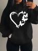 Women's Loose Fleece Hoodie with Love & Butterfly Print