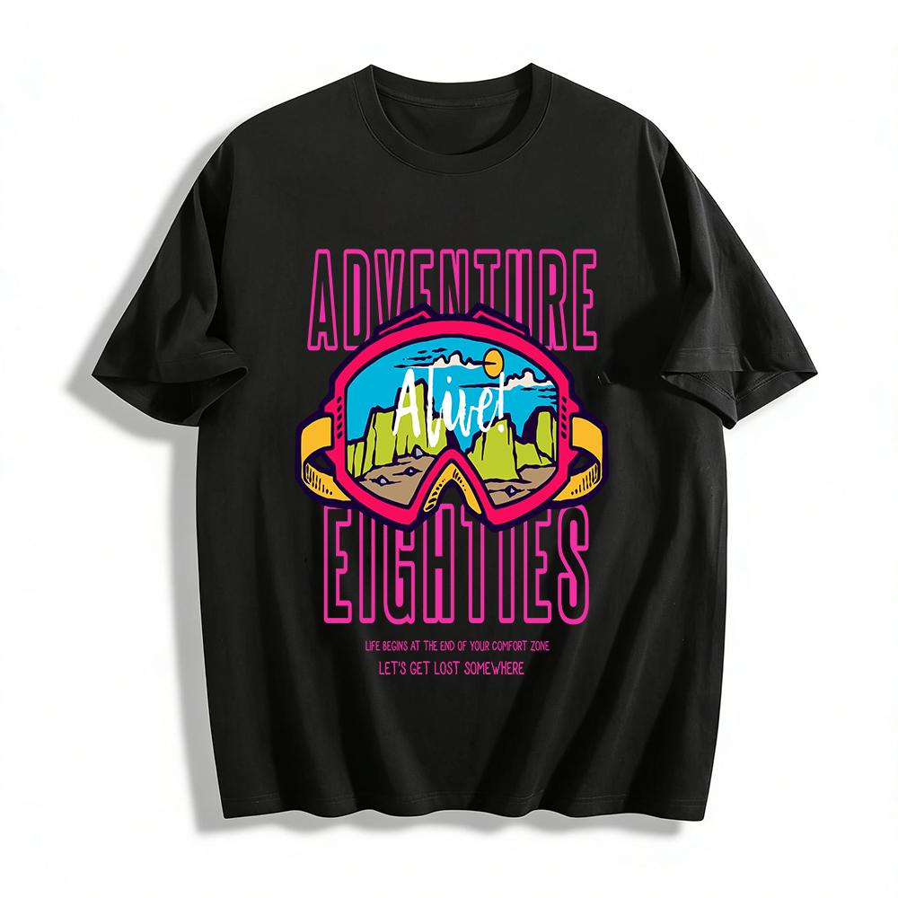 

Vintage 80s Adventure Sunglasses Print Tee For Outdoor Explorers Pure cotton T-shirt XXS