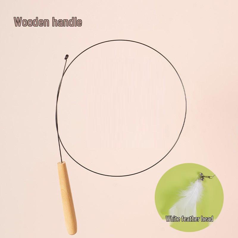 

CFA Level Cat Teaser Wand Toy: Long Rod with Feather Replacement, Scratch & Bite Resistant for Self-Play & Boredom Relief