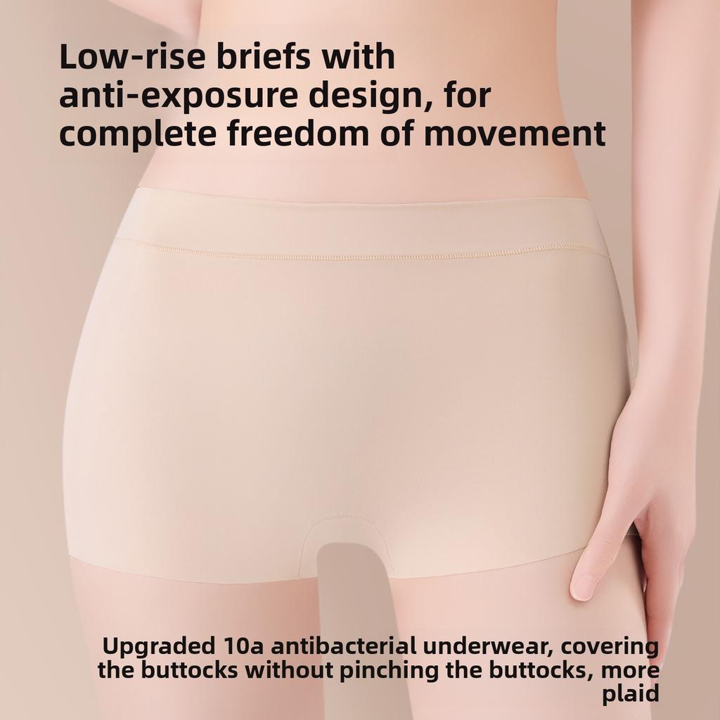 Female Summer Thin Ice Silk Pure Cotton File Anti - Skimming No Edge No Mark Flat Angle Underwear