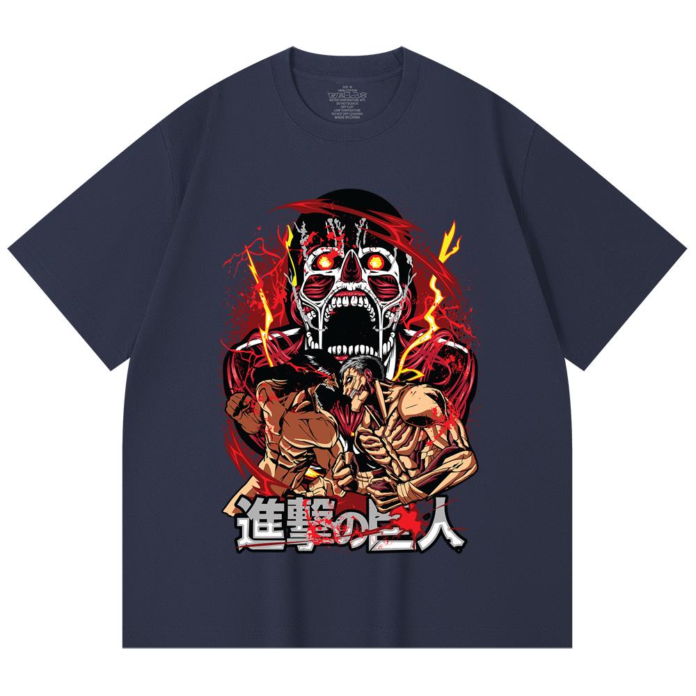 230 Gsm 100% Cotton Attack on Titan V8 Print Unisex Heavy Cotton T Shirt