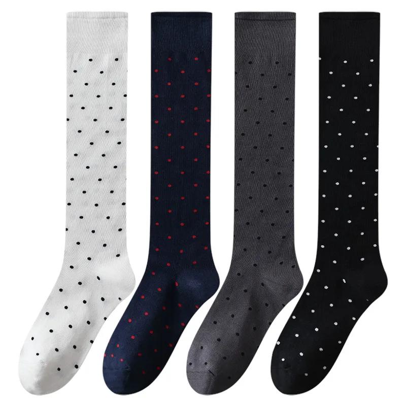 Polka Dot Print Long Socks Lingerie Sexy Mesh Fishnet High Knee Sock Women Summer Nylon Thin Transparent Lolita Kawaii Stockings