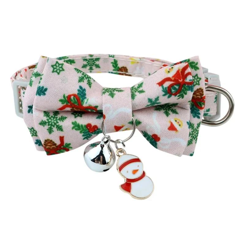 Adjustable Christmas Pet Collar with Bell and Bow for Small Dogs Cats Festive Party Costume Accessories 2026 New Year Gifts