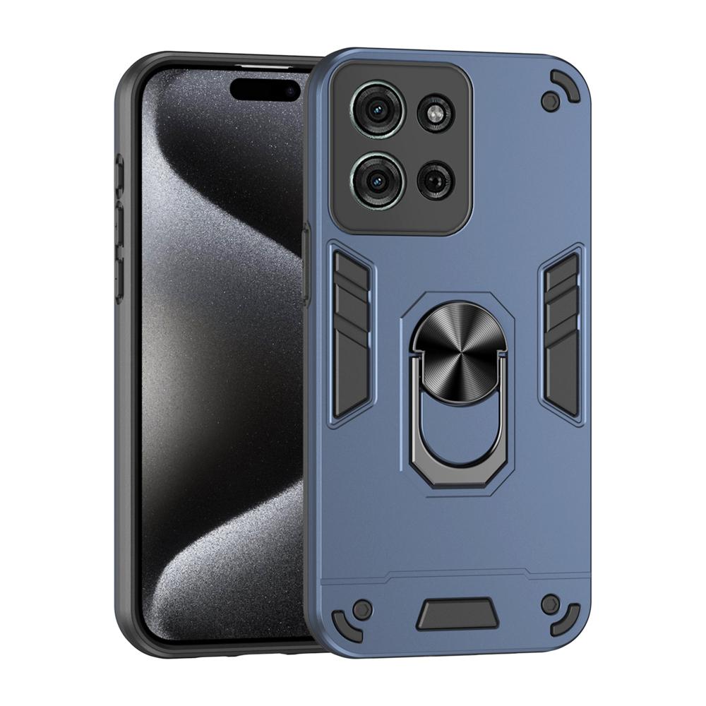 

Протиударний чохол KEYSION для Motorola Edge 50 Pro 5G 50 Neo Silicone+Camera Protection Ring Stand Phone Cover for MOTO G75 5G for Edge 50 Neo синій