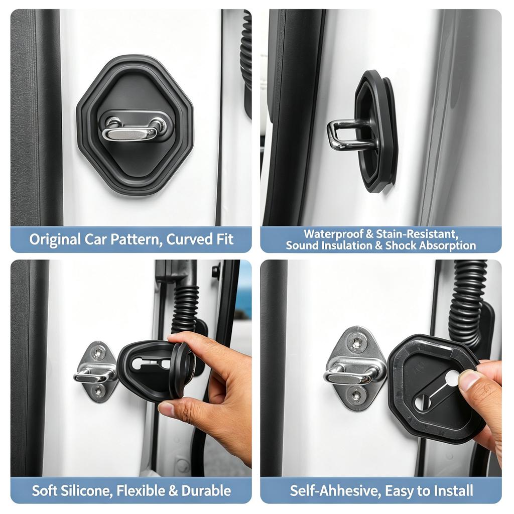 FOR ZEEKR 9X Door Lock Protection Cover, Decorative Door Lock Buckle, Silicone Protective Cover, Interior Accessories