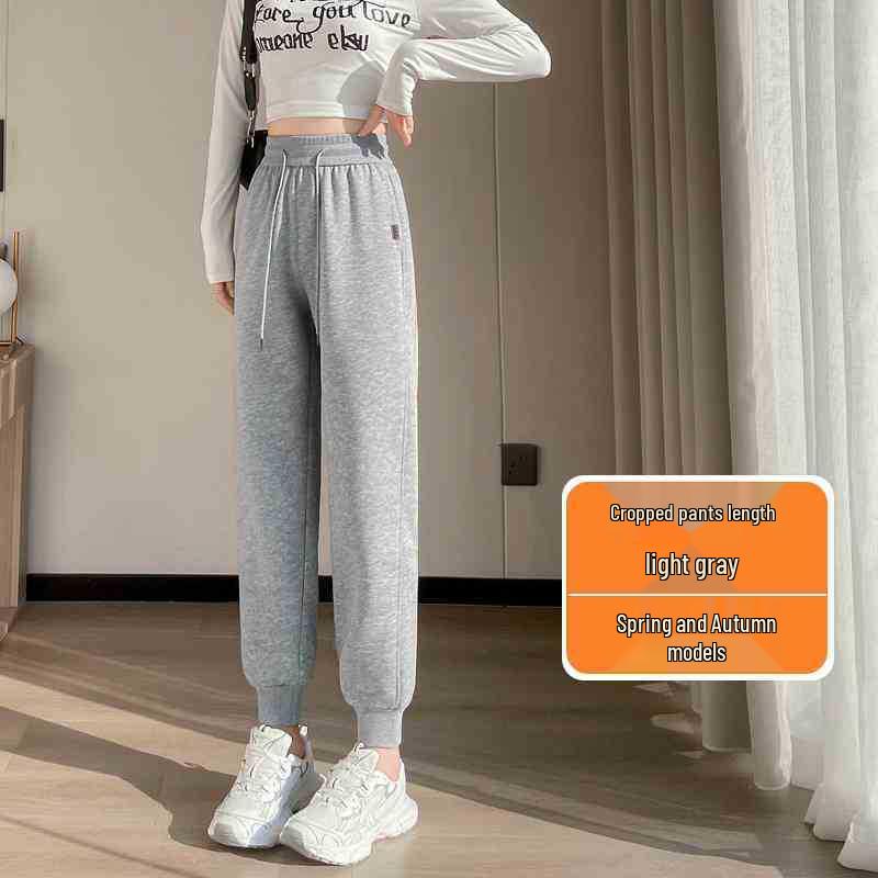 Women s Black Joggers - 2026 New Petite Fleece-Lined Crop, Spring/Autumn Casual Wear S 80-95 lbs