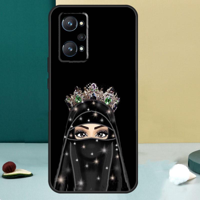 Muslim Islamic Gril Eyes Hijab For Realme 11 10 12 13 14 Pro Plus GT 7 6 5 Pro GT 6T C67 C61 C53 C51 C21Y C25S C75 C55 Case