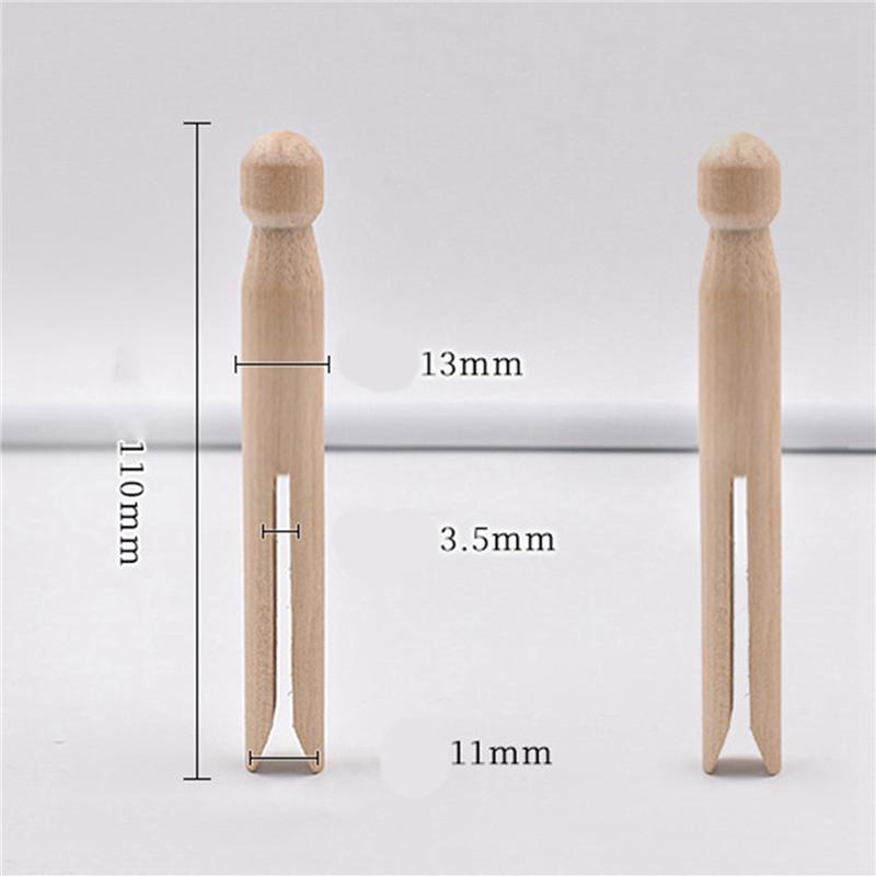 ABWR-Wood Clothes Pins Pegs Old School 150 Count Round Clothespins Weather Resistant Peg Dolls Traditional Peg