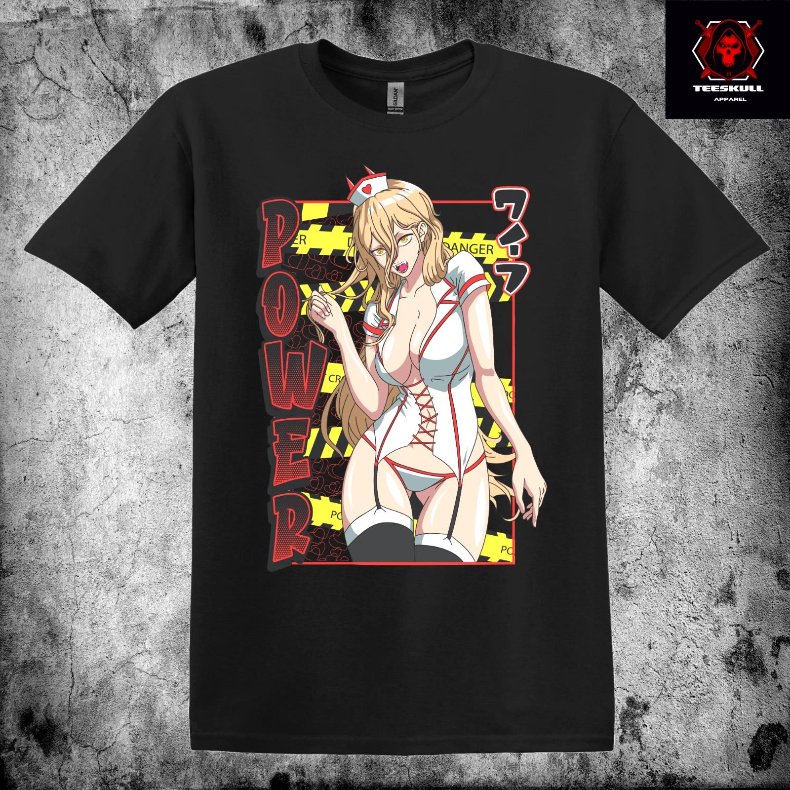 Power Chainsaw Man Anime Waifu Character Unisex Premium Cotton T-Shirt M