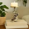 Aluminium Elephant Pillar Candle Holder Statue for Home Decor Tabletop Showpiece for New Home Diwali Ganpati Decoration Gift