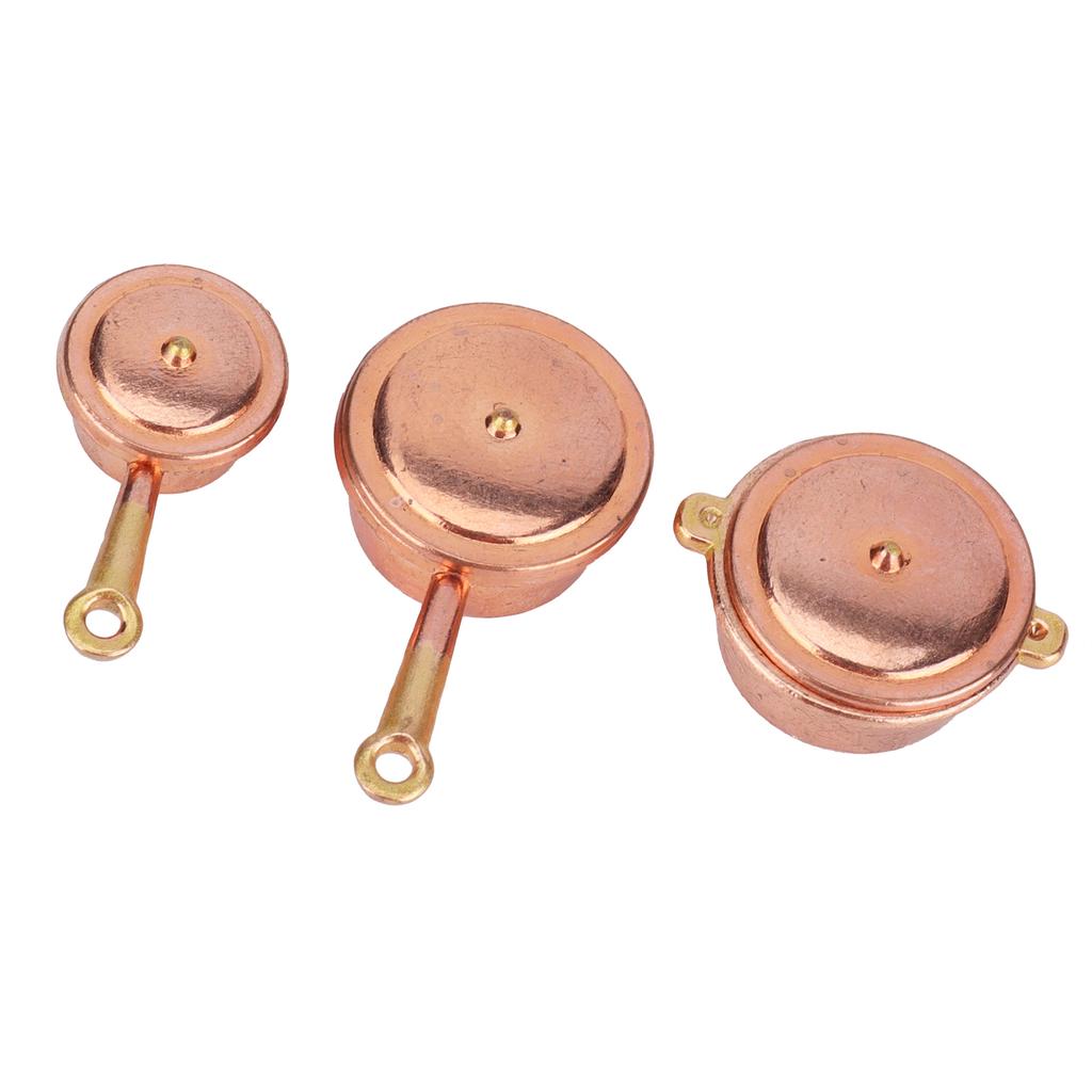 1:12   Cookware Set Miniature Simulation Pan Boiler Doll House Kitchen Accessory