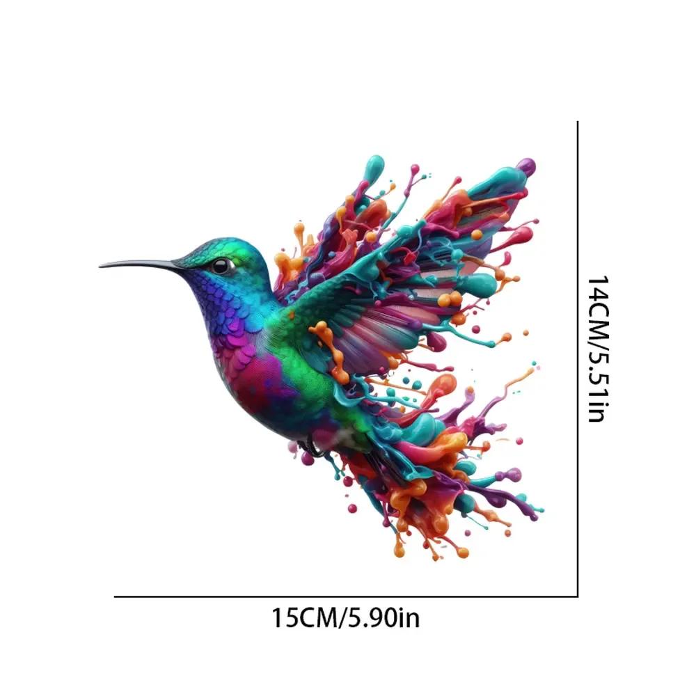 Dopamine Colorful Hummingbird Car Decals Body Auto Rear Triangle Window Trunk Bumper  Decals Creative Ornament