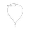 European and American jewelry, versatile metal thin chain geometric necklace, simple micro-set rhinestone cross necklace for women