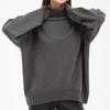 Womens Solid Color High Neck Knit Sweater Loose Fit Winter 2026 Casual Streetwear Long Sleeve Pullover