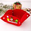 Christmas Foldable Candy Holder Tray, Non Woven Fabric Snacks Treats Storage Box for Holiday Party Supplies