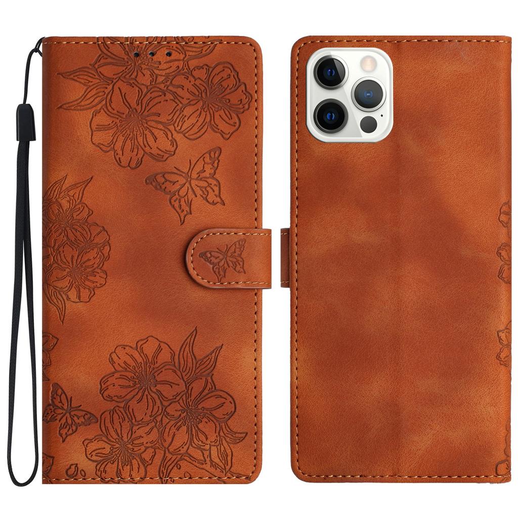For iPhone 13 Pro Imprinted Pattern Wallet Phone Cover Skin-Touch Feeling PU Leather Cell Phone Case