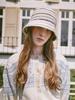 Olinkeompeulliteu Wool Striped Crochet Hat (Cream)