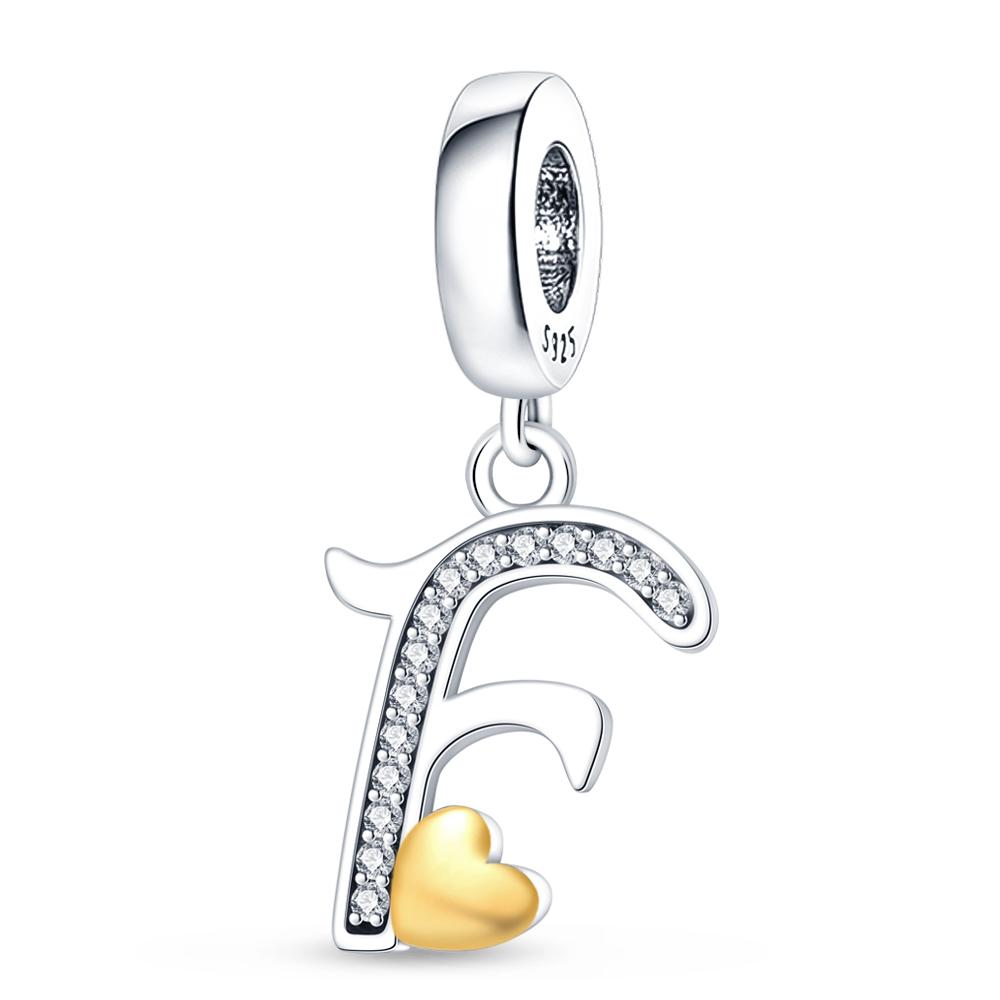 Charms Plata De Leyfit Pan Original Bracelets 26 Letter English Alphabet Beads Pendant Firely Diy Jewelry Making