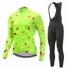 Mens Long Sleeve Cycling Jersey Set Breathable Quick Dry Bike Riding Sportswear