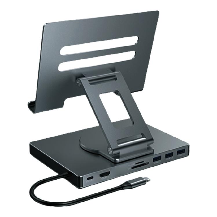 

Алюминиевый Type C Хаб 8 в 1/9 в 1 Порт Подключения Быстрая Передача Данных Многофункциональная Док-станция Подставка для Ноутбука