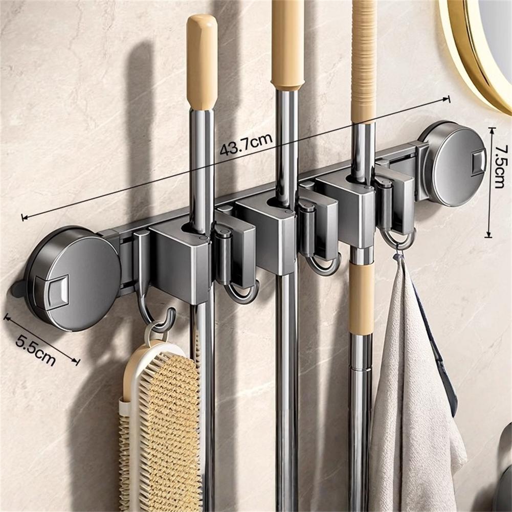 Space Saver Broom Hanger Garage Storage 43.7*7.5*5.5cm Easy Installation Indoor Storage Kitchen Organizer For Brooms