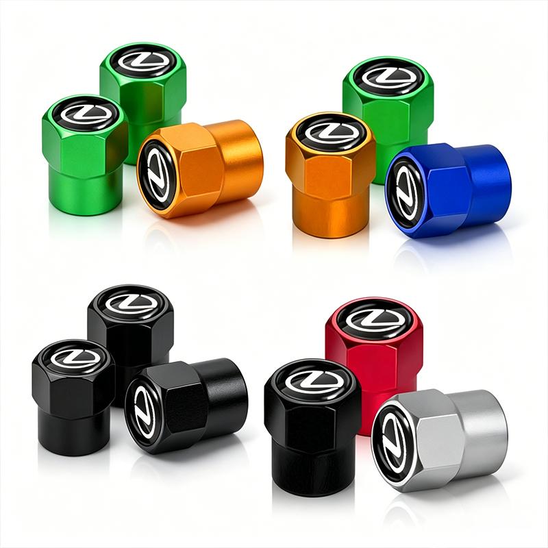 4Pcs/Set Car Valve Stem Caps Cover Badge Car Accessories For Lexus IS250 IS200 CT200h GS300 LS430 RX450h LX570 IS300 ES RX LS