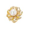 Douyin Same Incense Grandma Baroque Ring Women's Natural Pearl Copper Micro-inlaid Zircon Ring Decoration High Sense