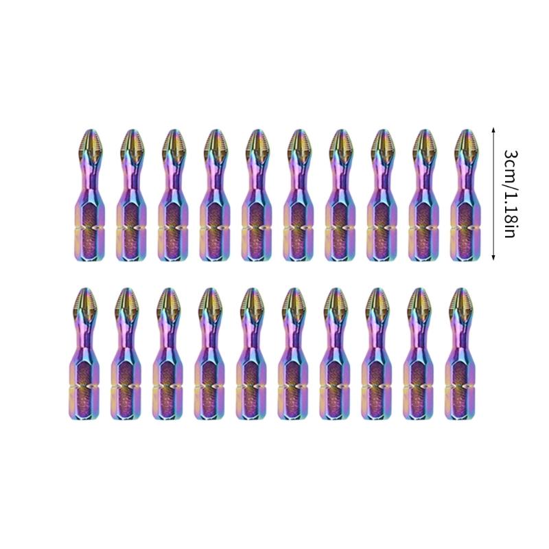 6/10/20Pcs Antislip Screwdriver Bit 1/4inch Hexagonal Shank Magnetic Crossing Screwdriver Bit Set Bit Attachment