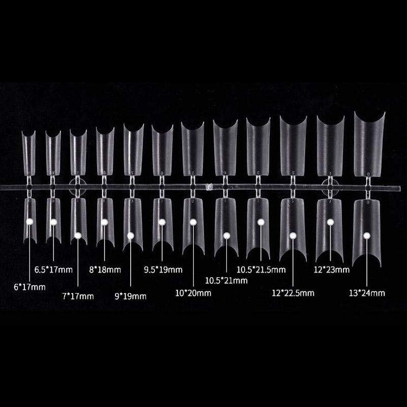 504Pcs Transparent Stiletto Fake Nail Tips Acrylic Ballerina Nail Tips Long Shape Half Cover Coffin Professional False Art Nail