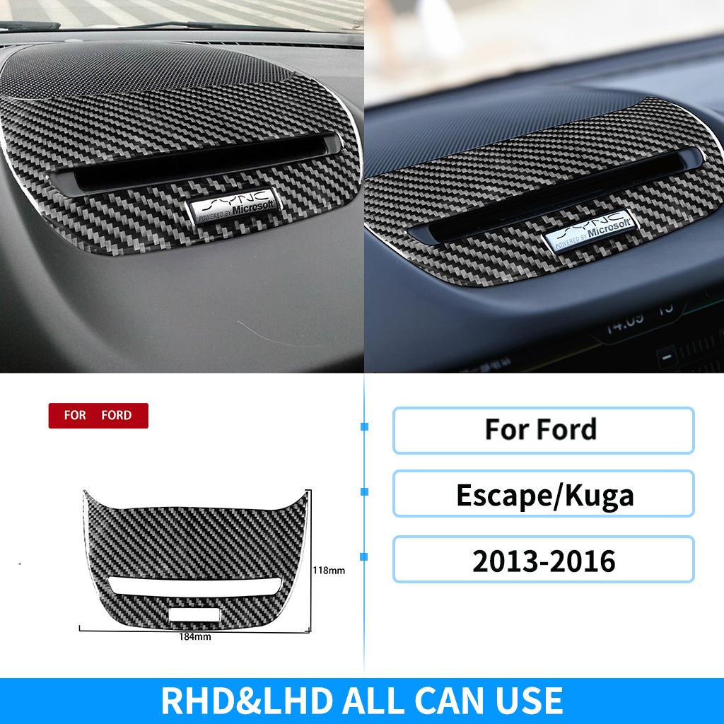 For Ford Escape/Kuga 2013-2016 Real Carbon Fiber Sticker Center Console Top Panel Cover Trim Car ide decorative Accessories