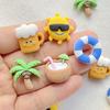 10Pcs New Cute Resin Cartoon Beach Coconut, Coconut Tree Series Flat Back Scrapbooking DIY Jewelry Craft Decoration Accessories