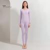 2 Pcs/Set Winter Women Thermal Underwear Set Round Neck Seamless Long Sleeve Warm Thick Double-sided Plush Slim Fit Elastic Lady Cold Weather Pajamas