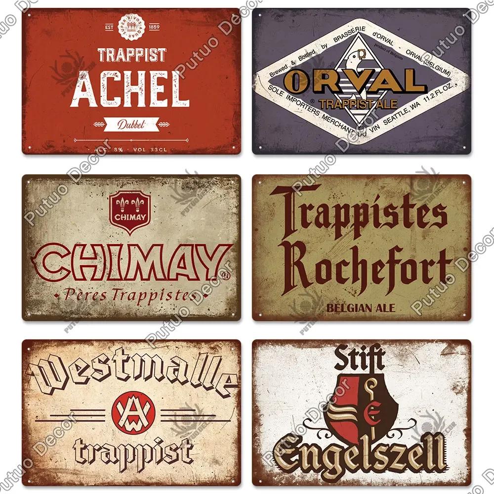 Putuo Decor Belgické pivo Plaketa Kovová Vintage Znamení Dekorativní Nástěnné Umění pro Pub Bar Pánská Jeskyně Klub Dekor Kovová Znamení ve Vintage Stylu