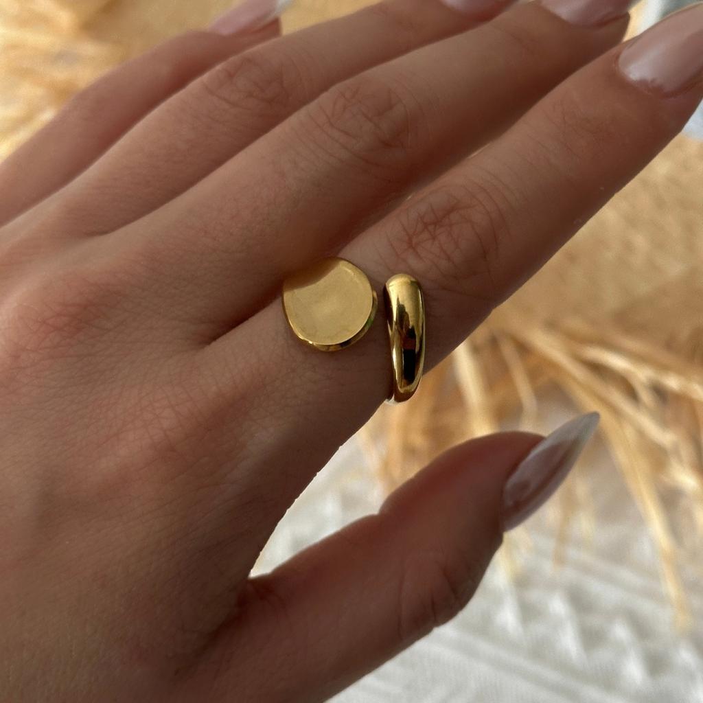 Punk Stainless Steel Irregular Plaid Metal Lava Finger Rings For Women Men Shell Sun Moon Star Heart Geometric Line Ring Jewelry