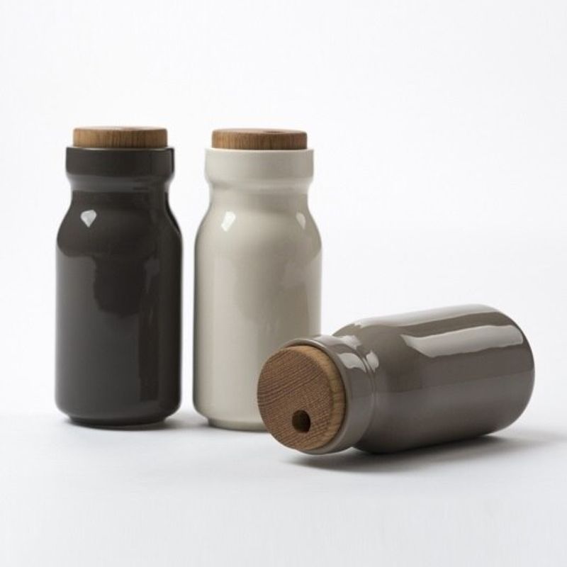 TACKAON Ceramic Seasoning Container (L) Ivory