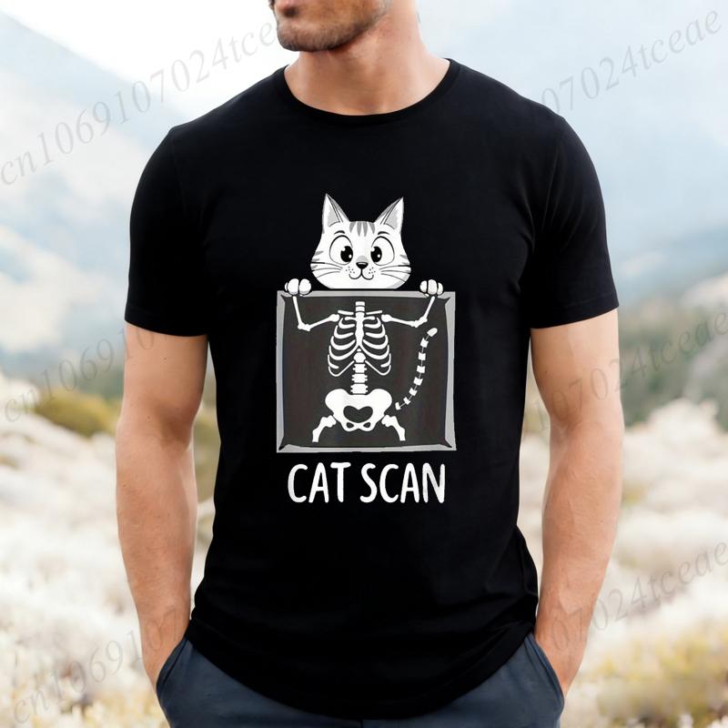 

Cat Scan Graphic T Shirt Men Women Clothing Casual O Neck Short Sleeve T-Shirts Funny Cat Print Anime Streetwear Male Tee Tops 5XL різнокольоровий