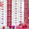 3pcsX2.2m Wedding Room Bedroom Wedding Living Curtains Long Happy Character Latte Flower Decoration Arrangement 3D Set Butterfly