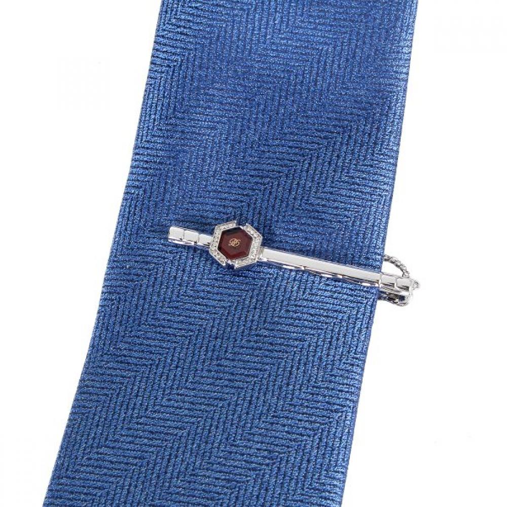 RENOMA Пятиугольный 3D фиолетовый хрустальный набор запонок Vjrtftp 1008 1. Tie clip