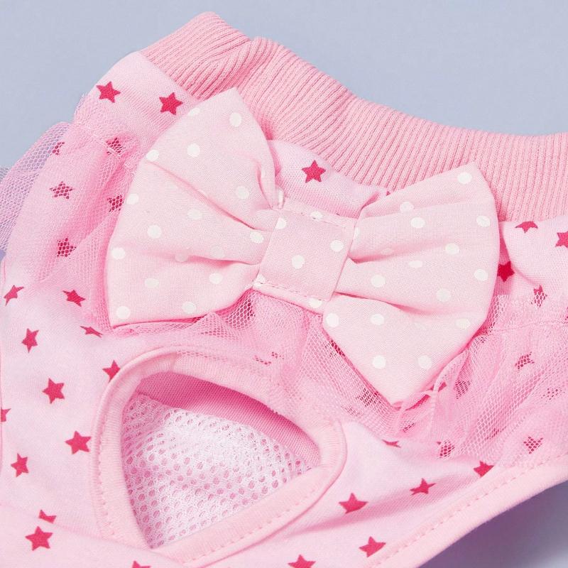 

Cute Cartoon Pet Physiological Panties, with Lace Trim & Bow Decor, Multipurpose Dog Menstrual Diaper, Sanitary Pants for Small Dogs XL