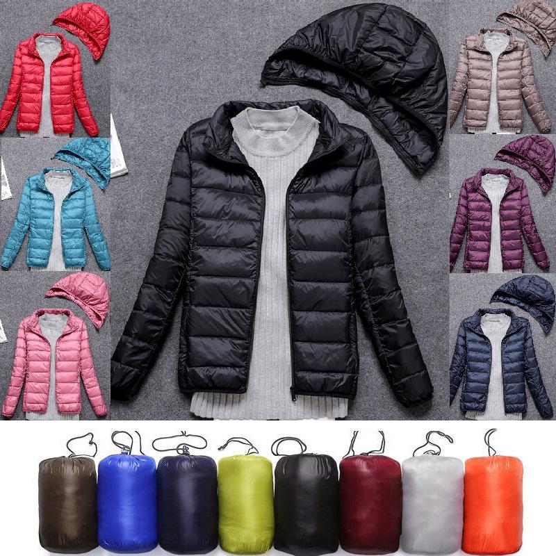 Women's Ultralight Packable Hooded Puffer Down Jacket With Detachable Hat