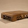 1PC Antique Finish Wooden Display Stand Carved Design Oriental Display Base  Home Decoration