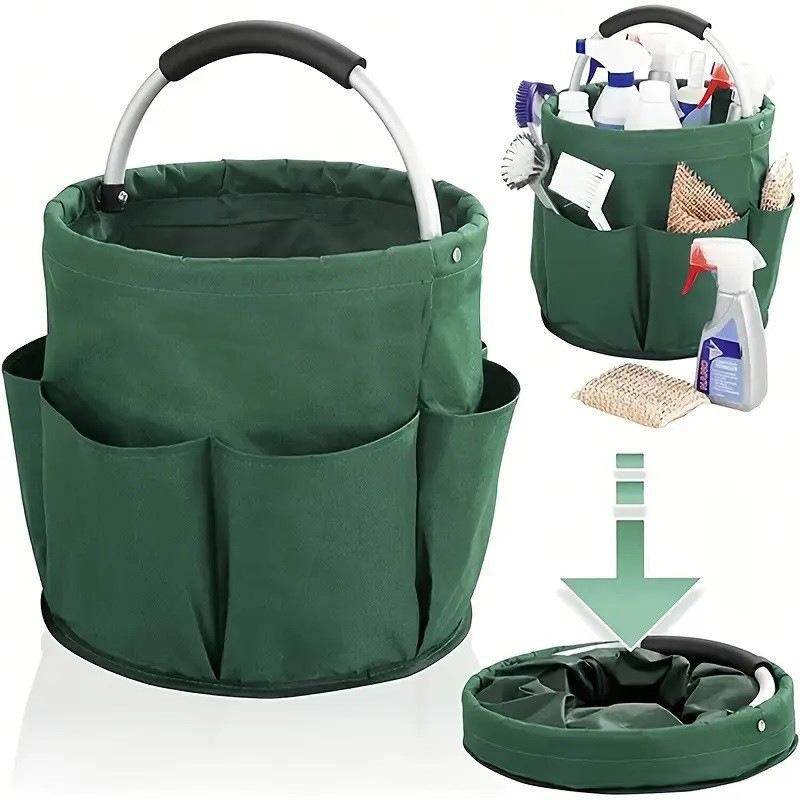 Portable Foldable Picnic Basket Garden Tool Basket Outdoor Handheld Basket Travel Storage Wash Bag Garden Storage Basket
