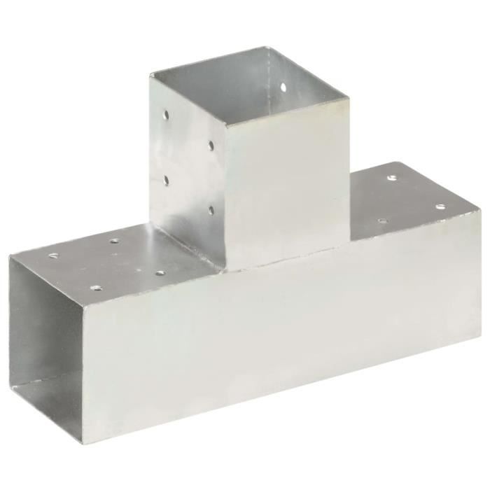 VidaXL Connecteurs de poteau 4 pcs Forme en T Métal galvanisé 91x91 mm