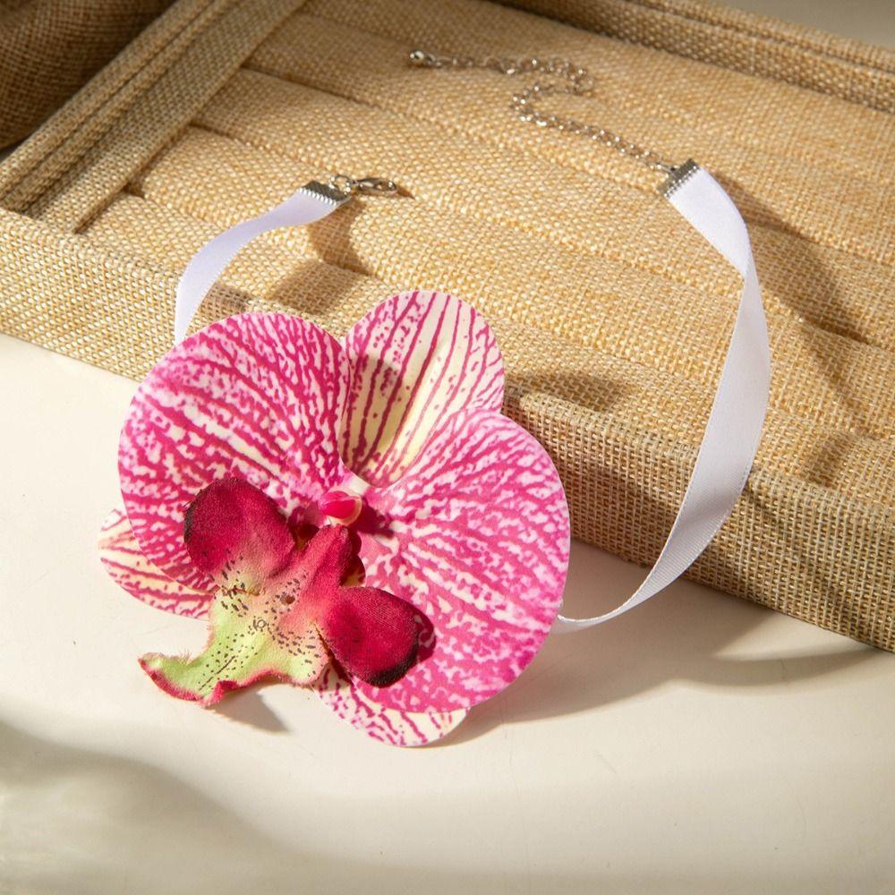 Bunte Phalaenopsis Schlüsselbein Kette High-End Strand Schmuck Blumen Halskette Hals Zubehör
