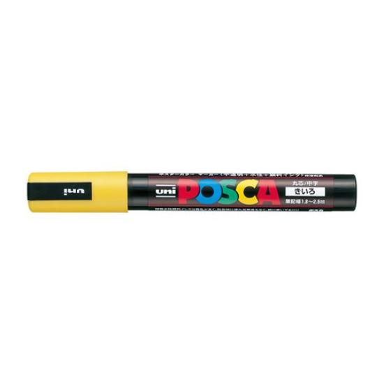 

Ручка Mitsubishi Pencil Medium Round на водной основе, Posca, Точка, Наконечник, Желтый, PC5M.2 жёлтый