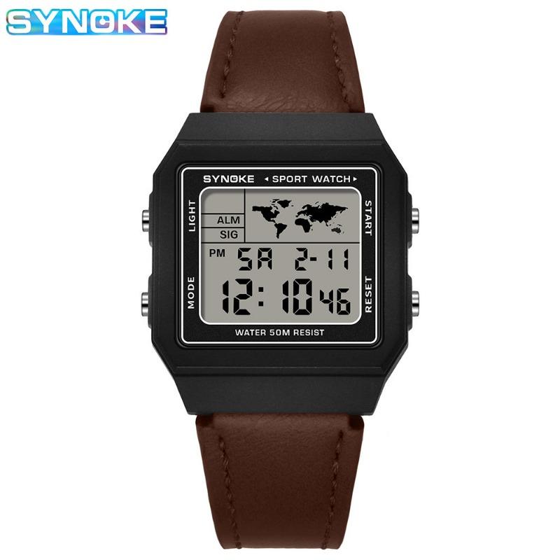 

Top brand new electronic watch belt box classic retro waterproof multifunctional sports electronic fashion watch
